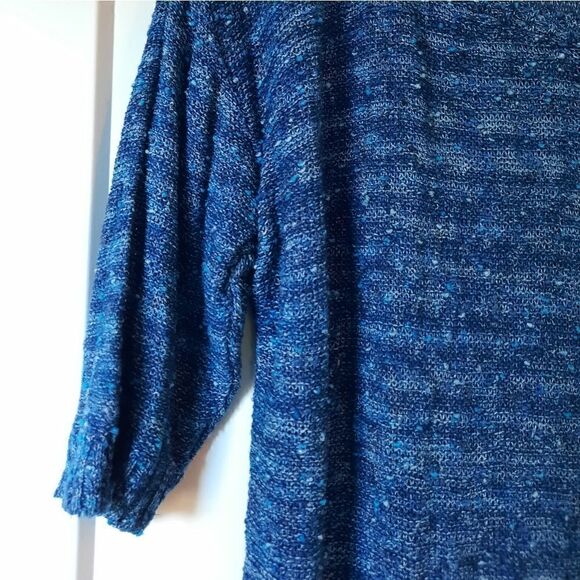 H&M Tweedy Boxy Fit Scoopneck Sweater Blue - Picture 5 of 11